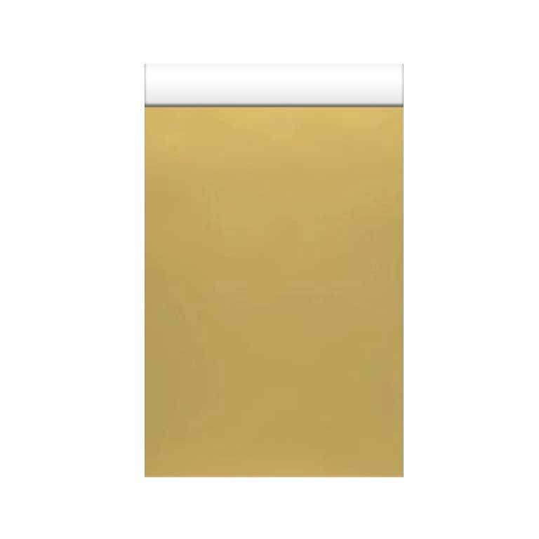 Geschenktüten mit 2 cm klappe, uni gold auf glänzendem starkem Papier.
 